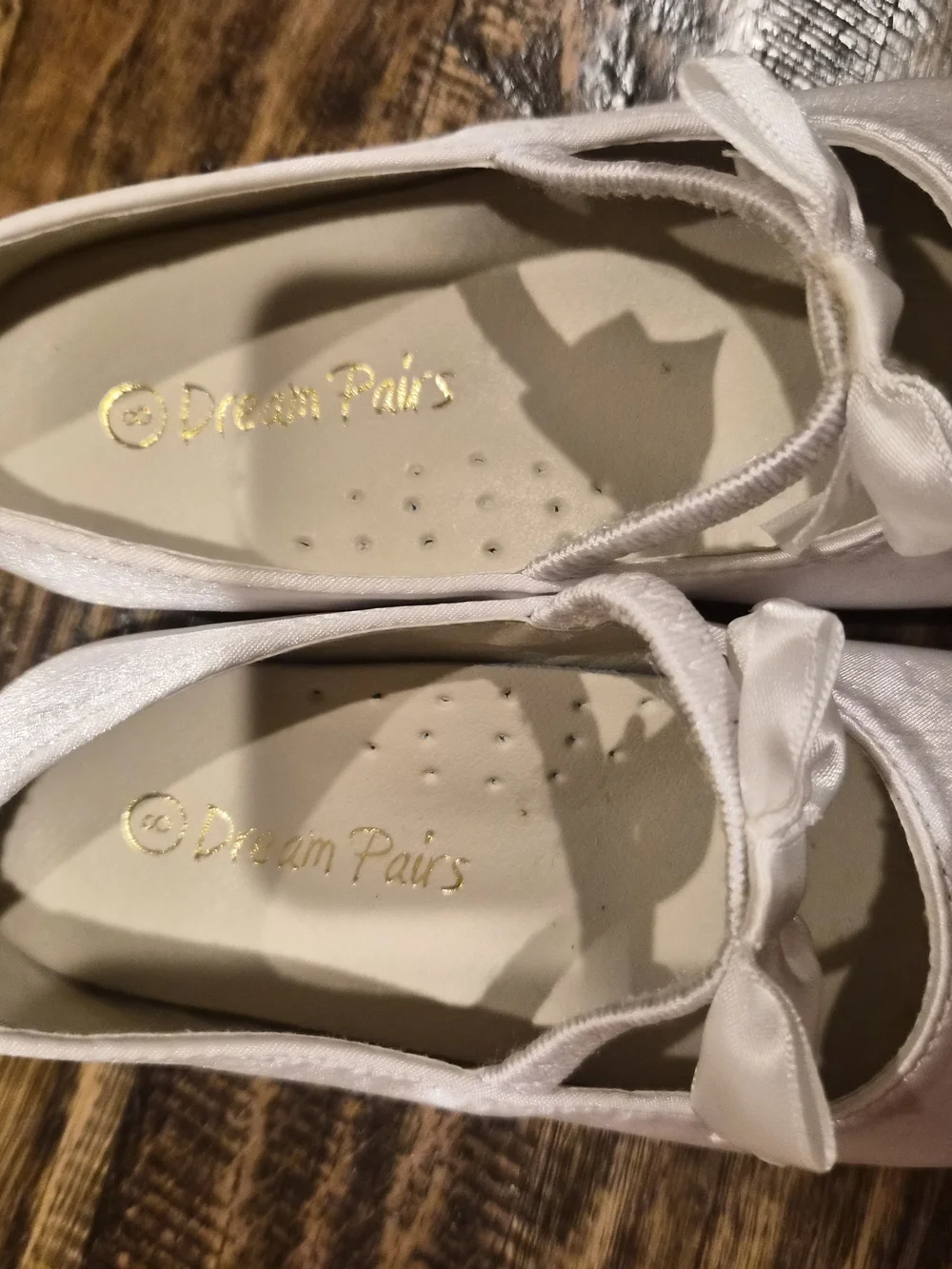 Dream Pairs Girls Creme Satin Bow Mary Jane Flats W Bows Sz 8 Toddler